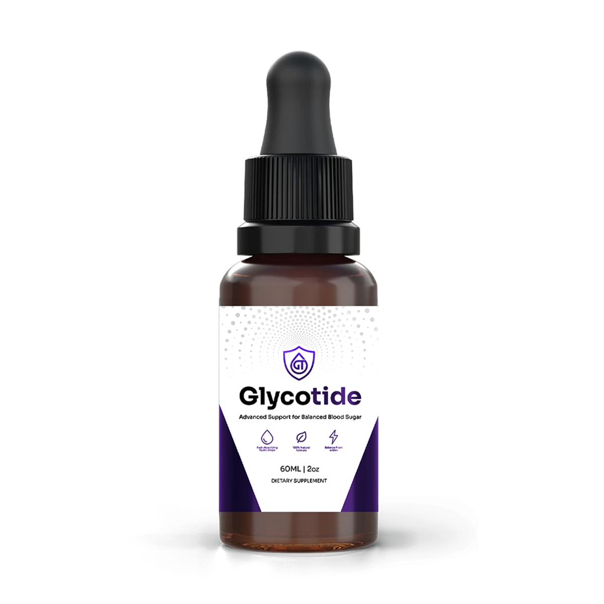 GlycoTide blood sugar support liquid drops bottle